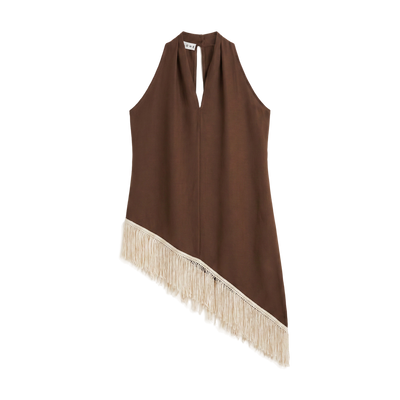 Halter-Kleid mit Fransen-Saum