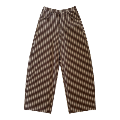 Nadelstreifen-Tonnenhose — Braun & Creme