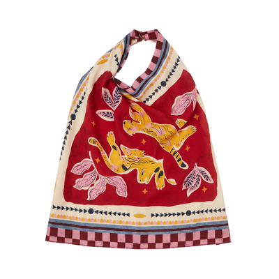 Halter-Top mit Foulard-Druck