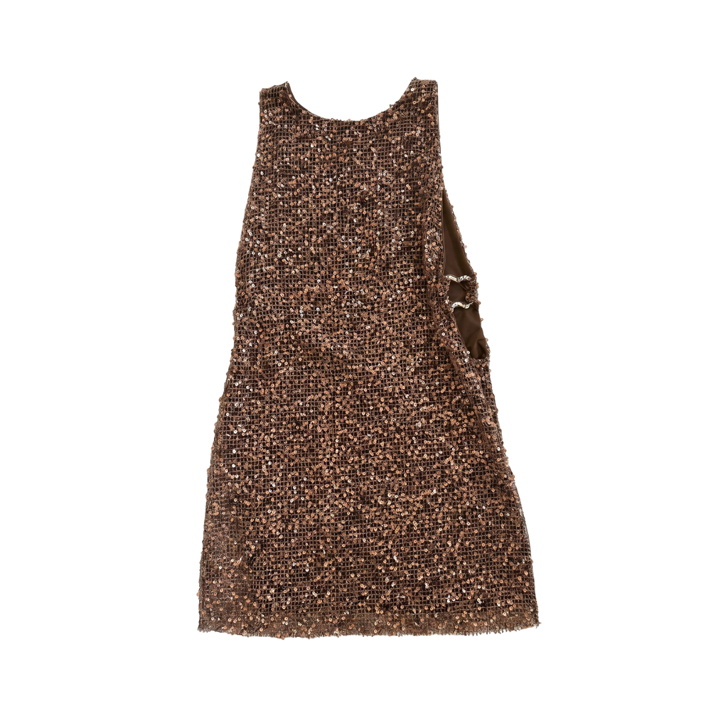 Pailletten-Shift-Kleid mit Cut-Outs